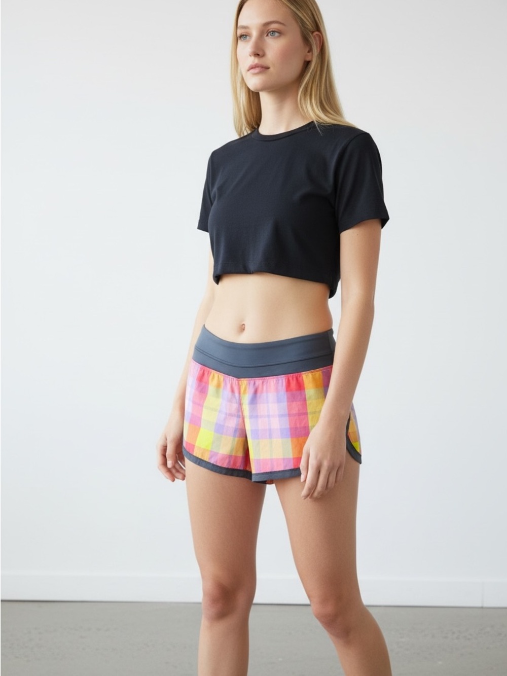 Lululemon Speed Shorts - Sea Check Multi / Plum